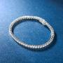 SUPRAONE White Gold Plated 925 Sterling Silver 3.0 Round Cut Cubic Zirconia Classic Tennis Bracelet, 14K White Gold Plated 7.0 Inch