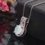CiNily 14K White Gold Plated White Fire Opal Zircon Pendant Necklace for Women Girls Opal Jewelry Gift CiNily 14K White Gold Plated White Fire Opal Zircon Pendant Necklace for Women Girls Opal Jewelry Gift