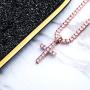 TOPGRILLZ 14K Gold&Silver Plated Solid Iced out CZ Lab Cubic Zirconia Cross Pendant Necklace for Men Women Stainless Chain