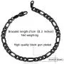 U7 Men Women Fashion Link Bracelet,Wrist Jewelry Stainless Steel/18K Gold Plated Figaro/Cuban/Snake/Rope Chain Bracelet, Width 3-12MM,Stainless/Black/Gold/Rose Gold Color Options