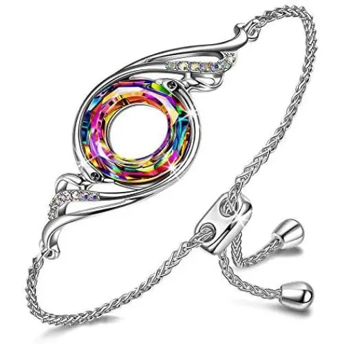 Kate Lynn Phoenix Bracelets for Women Adjustable Link Bracelet Crystals Bracelet for Girl Rainbow Jewelry for Women Unique Bracelet for Mom Lucky Gifts for Daughter Kate Lynn Phoenix Bracelets for Women Adjustable Link Bracelet Crystals Bracelet for Girl Rainbow Jewelry for Women Unique Bracelet for Mom Lucky Gifts for Daughter