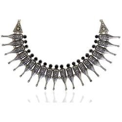 Sansar India Oxidized Kolhapuri Choker Indian Necklace Jewelry for Girls and Women