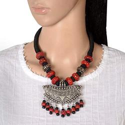 Zephyrr Long Tribal Pendant Tassels Necklace Casual Daily Wear Boho Jewelry for Women & Girls