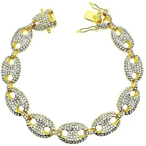 FW Jewelry Bling Iced Out Mariner Cuban Link Chain Hip hop Silver Gold Rapper Chain for Men Women in 7 8 9 18 20 24 30 Inches