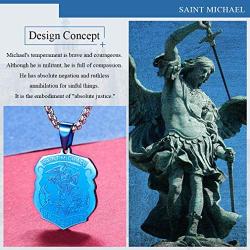 FaithHeart Saint Michael Necklace, Personalized Custom Archangel Protection Pendant for Men/Women, Stainless Steel/Gold Plated St. Michael The Archangel Medal Jewelry
