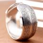BODYA Tibeten Silver Carved Spiral Flower Connecting Branches Pattern Wide Band Open Cuff Bracelet Bangle