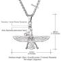 U7 Farvahar Pendant Chain Stainless/Black Gun/18K Gold Plated Symbol Iran Persian Gift Necklace, Customizable