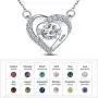 YINSHIFU Personalized Name Necklace 925 Sterling Silver Beating Heart Pendant with Simulated Birthstone Promise Necklace Forever Love Jewelry Gift for Women YINSHIFU Personalized Name Necklace 925 Sterling Silver Beating Heart Pendant with Simulated Birthstone Promise Necklace Forever Love Jewelry Gift for Women