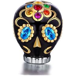 FOREVER QUEEN Halloween Skull Pumpkin Charms 925 Sterling Silver, The Light of Halloween Christmas Charms for Bracelet Necklace Best Halloween Jewelry Gifts for Women