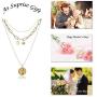 Layered Gold Coin Necklace for Women Boho Penny Design Pendant Circle Choker Sets Jewelry