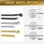 ChainsPro 3/6 mm Box/Wheat/Twist Rope Necklace, Replacement Chain for Pendant/Charm, 18-30 inches, 316L Stainless Steel/18K Gold Plated-Send Gift Box