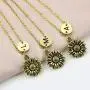 Joycuff Sunflower Bracelets for Women Teen Girls Daughter Best Friend Youre My Sunshine Initial Jewelry 18K Gold Chain Birthday Gifts for Her