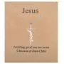 Jewenova Faith Cross Necklace Hope Loved Strength Pendant Necklace Religious Jewelry Gift for Women Dainty Y Pendant Chain Necklace with Meaning Card