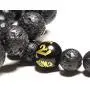 DMtse 2X Tibetan Buddhist Om Mani Padme Hum Power and Success Earth Volcanic Lava Buddha Bracelet for Mens Womens and Yogis