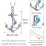 CUOKA MIRACLE Anchor Necklace with Blue Opal Dolphin Pendant Navy Sailor Dolphin Necklace Nautical Jewelry Anchor Jewelry for Women Birthday Best Friend