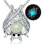 925 Sterling Silver Bat Necklace Earrings Bracelet Cute Animal Glowing in The Dark Halloween Jewelry Gift for Women Girl 925 Sterling Silver Bat Necklace Earrings Bracelet Cute Animal Glowing in The Dark Halloween Jewelry Gift for Women Girl
