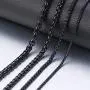 OSTAN 2.0 MM 3MM 4MM 5MM Black Square Rolo Cable Chain, Round Box Necklace, Stainless Steel Chain Necklace Men Women Jewellery