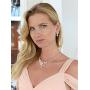 Mariell Cultured Freshwater Pearls & CZ Rose Gold Plated Wedding Necklace and Earrings Set for Brides