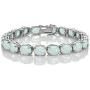 Ice Gems Sterling Silver Genuine or Created Gemstone 9x7mm Oval Tennis Bracelet
