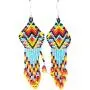 Handmade Beaded Jewelry Multicolored Inspired from Native American Beadwork seed bead Earrings E-54-SB-6