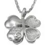 Dahlia Four Leaf Clover Necklace with Swarovski Crystals, Rhodium Plated, 16'' with 2'' Extender Dahlia Four Leaf Clover Necklace with Swarovski Crystals, Rhodium Plated, 16'' with 2'' Extender