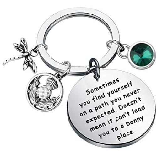 AKTAP Sasenach Inspired Keychain Outlander Jewelry Sassenach Scottish Outlander Gift Sometimes You Find Yourself On a Path You Never Expected