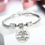 Luvalti Family Pendant Bracelet -''The Love Between a Grandfather and Granddaughter is Forever'', Stainless Steel, Charm, Best Family Personalized Memorial Gift Jewelry, Adjustable, for Men and Women