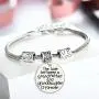 Luvalti Family Pendant Bracelet -''The Love Between a Grandfather and Granddaughter is Forever'', Stainless Steel, Charm, Best Family Personalized Memorial Gift Jewelry, Adjustable, for Men and Women