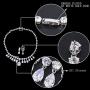 EVER FAITH Womens CZ Elegant Water Drop Dangle Necklace Earrings Set Silver-Tone