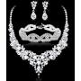 Subiceto Bridal Necklace Wedding Jewelry for Bride Crystal Tennis Link Bracelet Teardrop Dangle Earrings Jewelry Set for Women Fashion Bridesmaid Wedding Jewelry Gifts