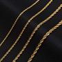 18k Real Gold Plated Rope Chain 2.5mm 5mm Stainless Steel Men Chain Necklace Women Chains 16 Inches 36 Inches