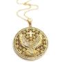 Gold Holy Spirit Big Pendant Necklace Gold Plated Chain 18'' Religious Jewelry