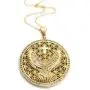 Gold Holy Spirit Big Pendant Necklace Gold Plated Chain 18'' Religious Jewelry