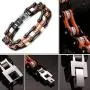 BEMI Cool Style Gothic 10MM Wide Bike Motorcycle Chain Polished Stainless Steel Link Bracelet for Men