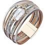 Fesciory Leopard Bracelet for Women Wrap Multi-Layer Leather Bracelet Magnetic Clasp Cuff Bangle Jewelry