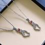 COMTRUDE BTS Love Necklace, Stainless Steel Personalised Finger Heart Kpop BTS Charm Love Yourself Pendant
