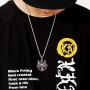 YL Mens Wolf Necklace Stainless Steel Wolf Head Pendant 18k Gold Jewelry