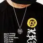 YL Mens Wolf Necklace Stainless Steel Wolf Head Pendant 18k Gold Jewelry