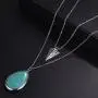 Lux Accessories Womens Stone Teardrop & Arrowhead Double Layered Necklace Set Lux Accessories Womens Stone Teardrop & Arrowhead Double Layered Necklace Set