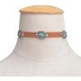 Olbye Bohemia Turquoise Choker Necklace Leather Choker Jewelry Suede Necklace for Women and Girls Boho Style