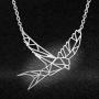 Eiffy Stainless Steel Hollow Flying Swallow Bird Necklace for Women Girls Unique Origami Animal Jewelry