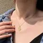 Carved Gold Coin Pendant Necklace for Women Girls Men 925 Sterling Silver 18K Gold Plated Simple Round Chain Goddess Worship Celebrity Medal Reversible Keepsake Chic Choker Fashion Jewelry Gifts Box