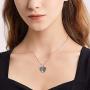 KINGWHYTE Urn Necklaces for Ashes for Women 925 Sterling Silver Two Tone Angel Heart Shape Cremation Jewelry for Ashes of Loved Ones Keepsake