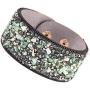 Barsly Stone Bracelets for Women Wrap Cuff Slake Leather Bracelets with Crystal Rhinestone Couple Nature Jewelry