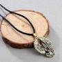 AILUOR Stainless Steel Charm Created Ruby Phoenix Pendant Necklace Scandinavian Antique Gothic Viking Slavic Amulet Bird of Wonder Animal Rope Necklace Fashion Jewelry for Women Men