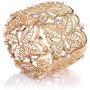 Nicole Miller New York Goldtone Floral Filigree Crystal Rhinestones Stretch Bangle Bracelets