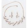 Faship Gorgeous Rhinestone Crystal Floral Necklace Earrings Set