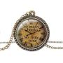FM FM42 So Many Books So Little time Round Pendant Necklace with 26'' Rolo Chain (4 Styles)