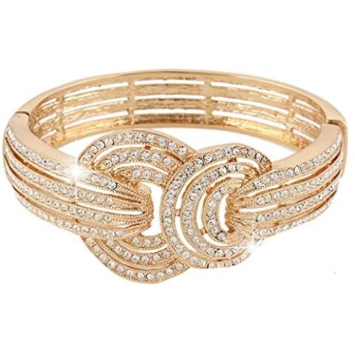 EVER FAITH Womens Austrian Crystal Wedding Art Deco 1920s Bride Bridesmaids Bangle Bracelet