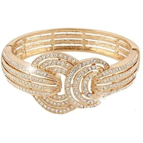 EVER FAITH Womens Austrian Crystal Wedding Art Deco 1920s Bride Bridesmaids Bangle Bracelet EVER FAITH Womens Austrian Crystal Wedding Art Deco 1920s Bride Bridesmaids Bangle Bracelet